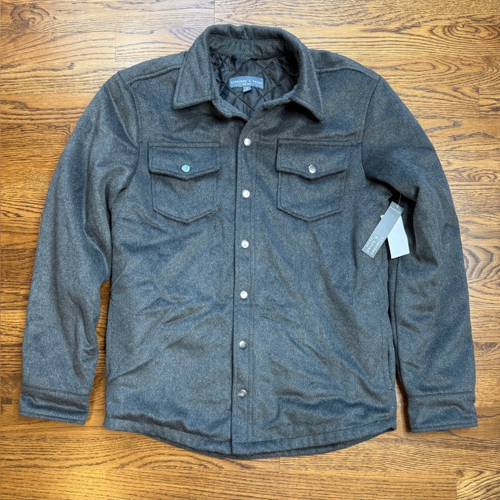 NWT Bleecker & Broad Charcoal Gray Button-Up Men’s Shacket Size Small